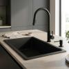 Pure.Sink Elite Steel Shine Built-in Soap Dispenser Matte Black, Refillable from Above PS9010-10